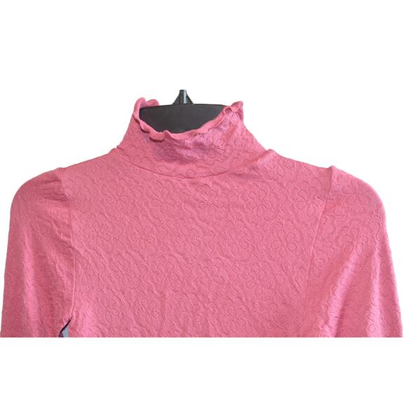 Sugar Moon Juniors Textured Long Sleeve Top in Antique Fuchsia Pink, Size Small - Picture 2 of 3